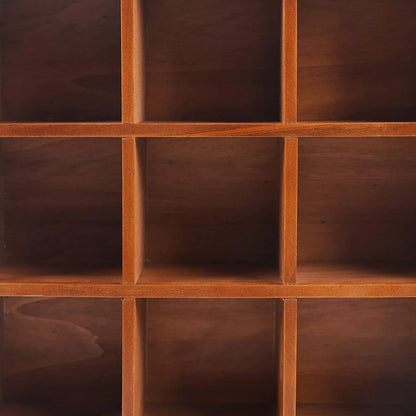 Miumaeov 9-Cube Display Shelf Wooden Bookcase Storage 2 Drawers Desktop Brown (33.3*10*42.5cm/13.1*3.9*16.7in)