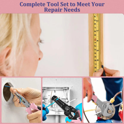Home Tool Kit 281-PCs - General Basic Home Auto Repair Tool Kits - Complete Portable Hand Tool Sets for Women - Tool Box Set with Socket Wrench Set & Screwdriver Sets & Hex Key & Pliers