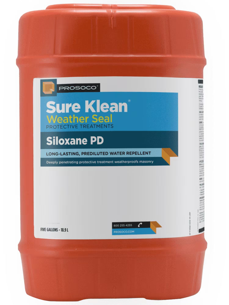 PROSOCO Sure Klean Weather Seal Siloxane PD (Gallon) - Ready-to-Use, Pre-Diluted, Water Repellent for Concrete, Masonry and Stucco. Concrete, brick and paver sealer - Trusted by Professionals