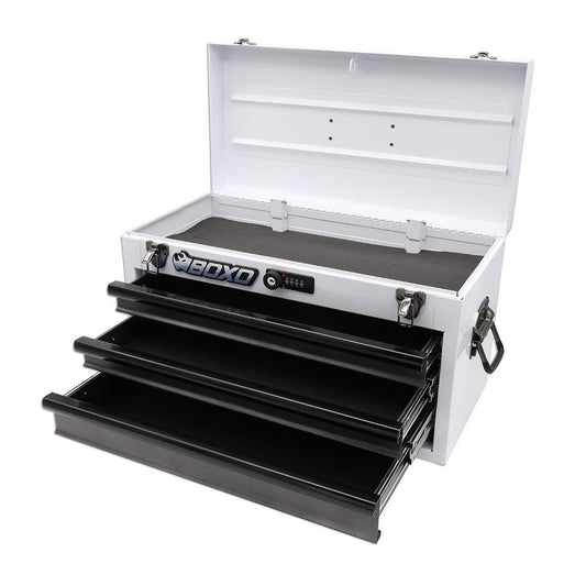Completed Boxo USA Hand Carry 3-Drawer Heavy Duty Toolbox (White)