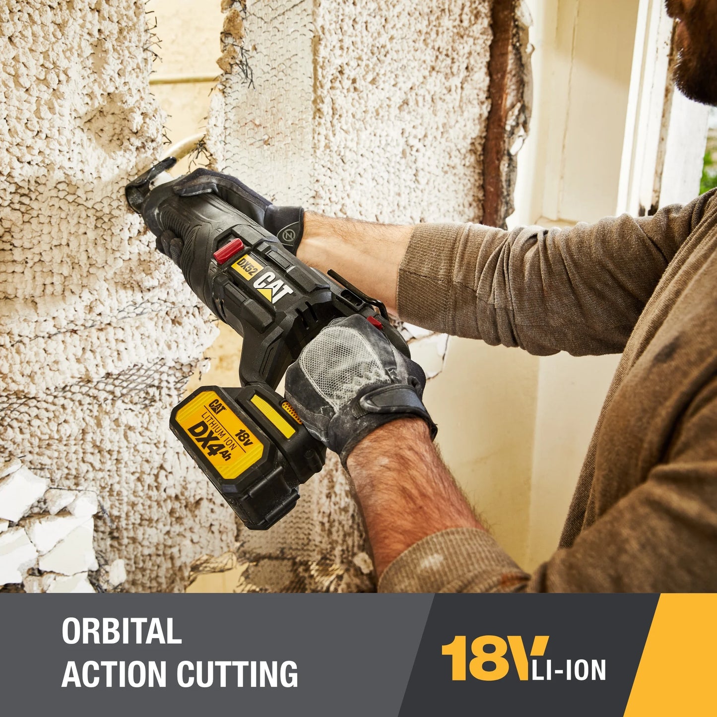Caterpillar Cat DX52 18V Cordless Brushless Reciprocating Saw with 3000 SPM Variable Speed