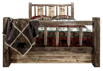 Moose Design Storage Laser Engraved Bed (Twin: 87 in. L x 46 in. W x 47 in. H (299 lbs.))
