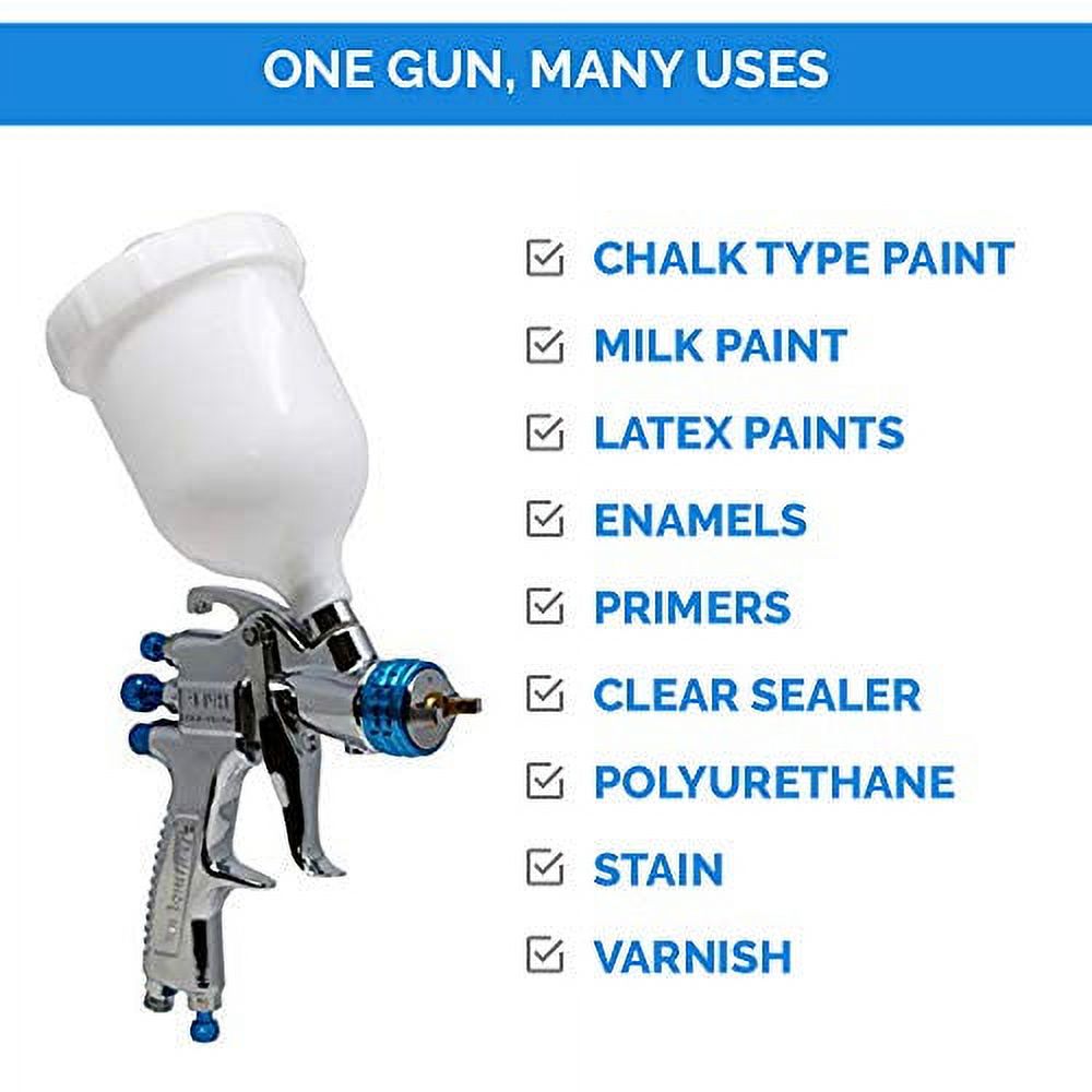DeVilBiss STARTINGLINE HVLP Spray Gun for Painting Control 1.3mm Gravity Feed Paint Gun with 600milliliter Plastic Cup