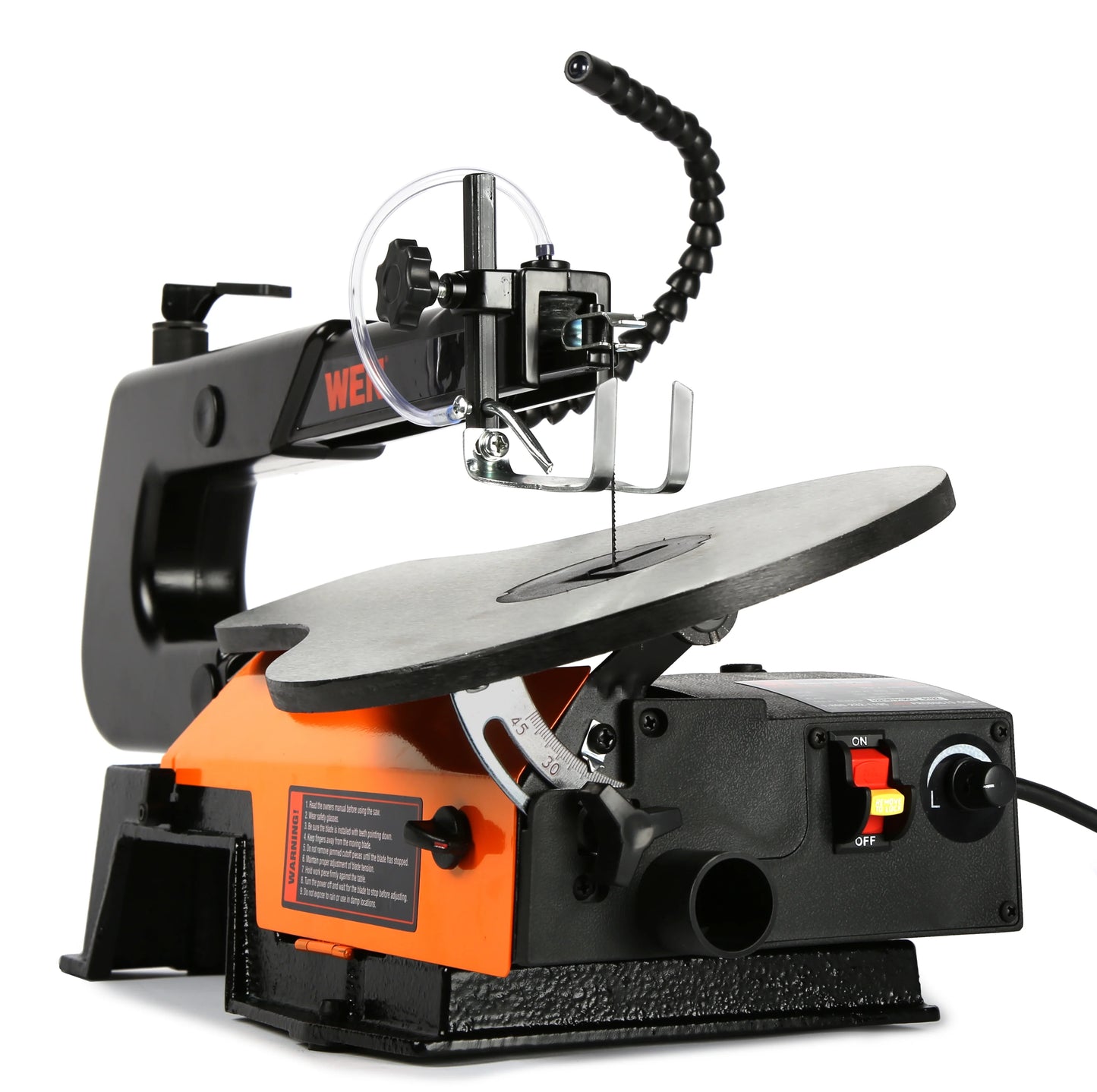 WEN 16-Inch Variable Speed Scroll Saw with Easy-Access Blade Changes and Work Light
