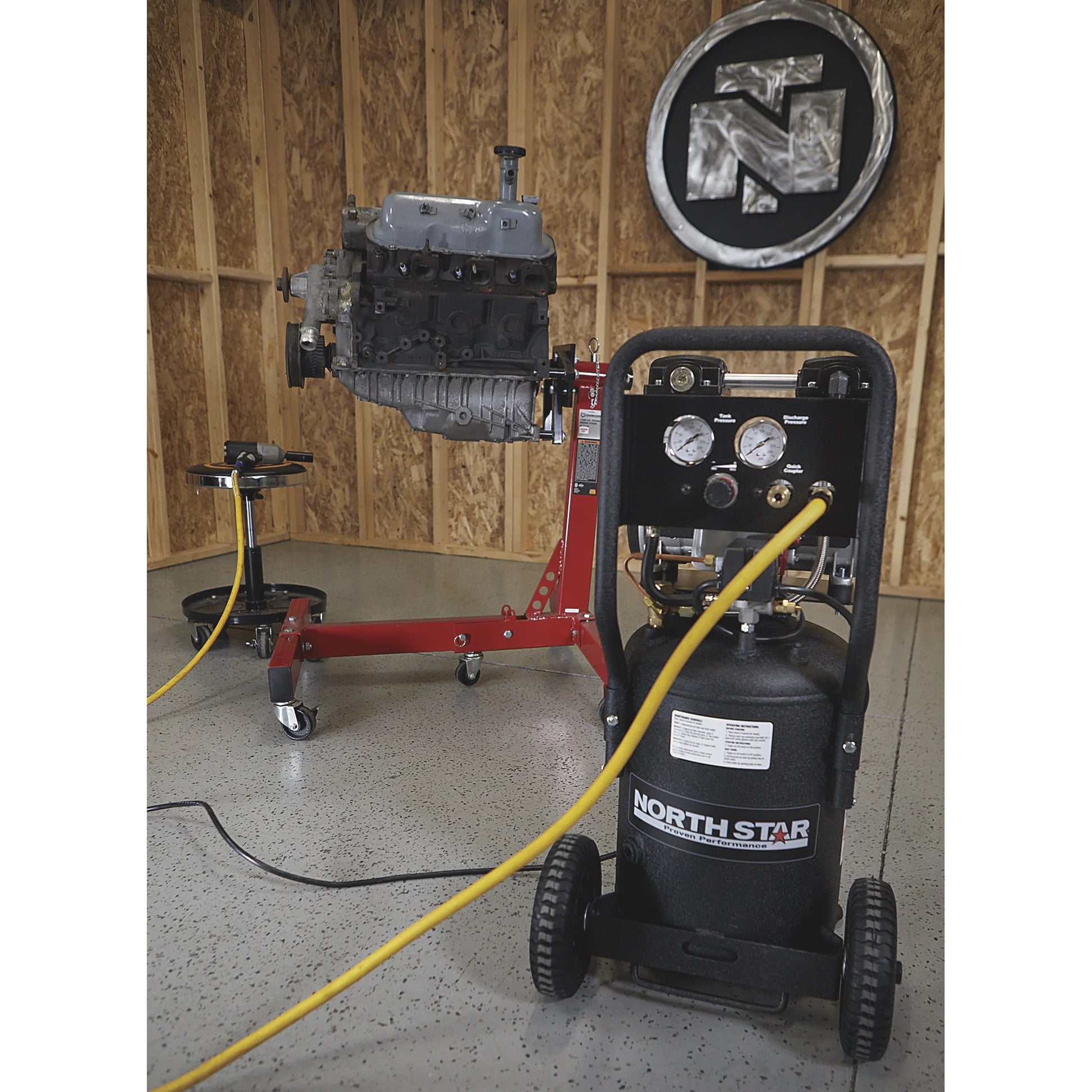 NorthStar Portable Quiet Electric Air Compressor, 1.5 HP, 8-Gallon, 4 CFM @ 90 PSI