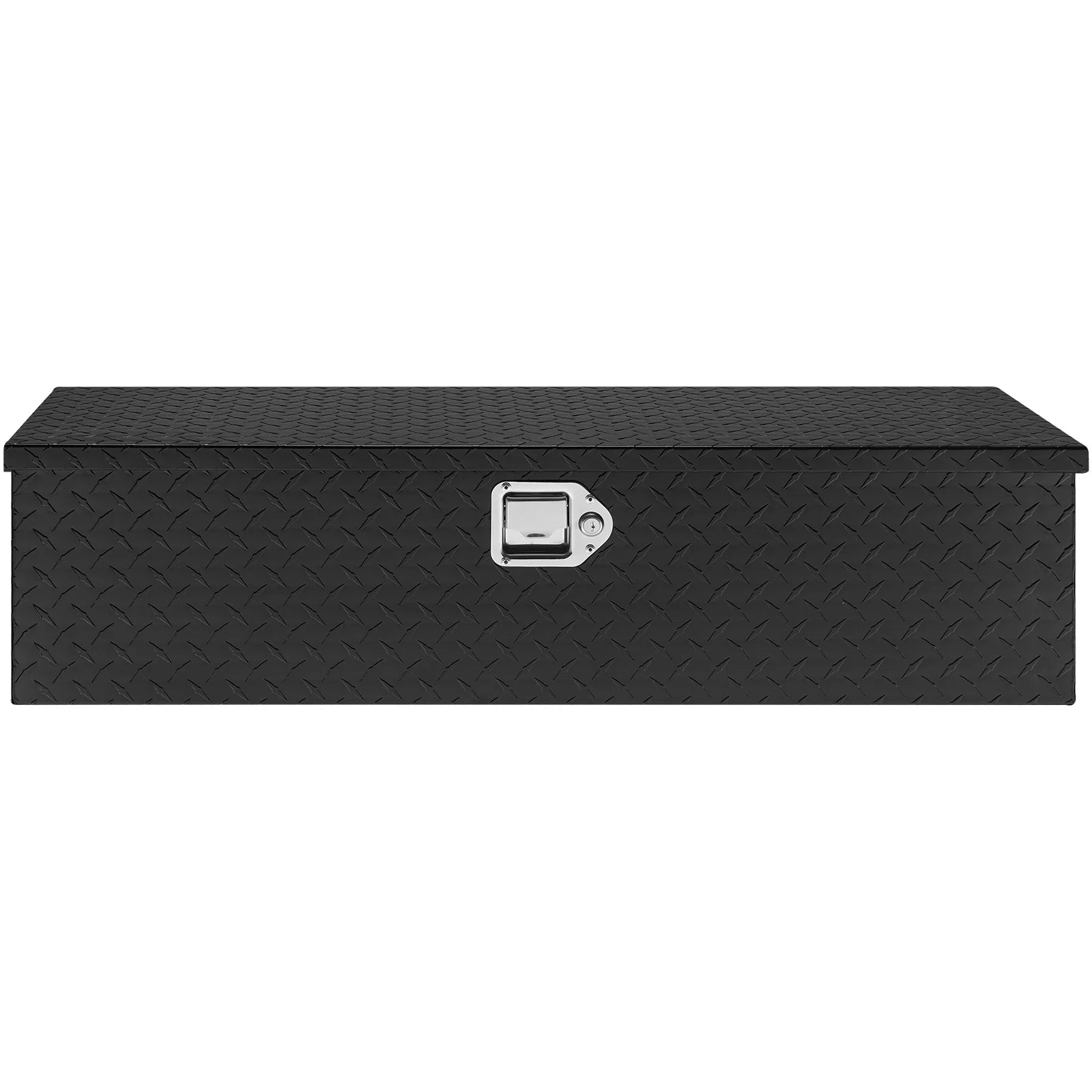VEVOR Heavy Duty Aluminum Truck Bed Tool Box, Diamond Plate Tool Box with Side Handle and Lock Keys,Storage Tool Box Chest Box Organizer for Pickup,Truck Bed, RV, Trailer,39"x13"x10",Black