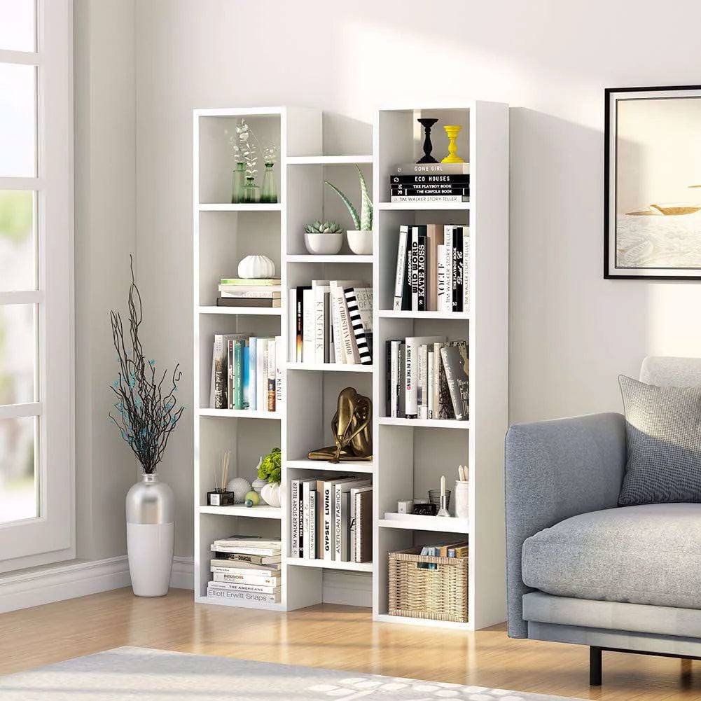 Tribesigns Modern Bookcase, 5-Shelf Storage Organizer Bookshelf with 14-Cube Display Book Shelf for Home Office, Living Room and Bedroom
