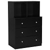 Gymax 3 Drawer Dresser W/Cubbies Storage Chest for Bedroom Living Room Black