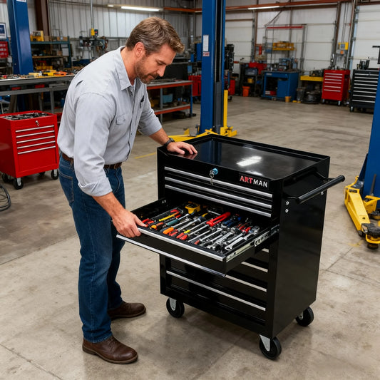 ARTMAN 7 Drawer Tool Rolling Storage Cart ,Tool Boxes Tool Chest with Wheels and Drawers for Garage Workshop Warehouse