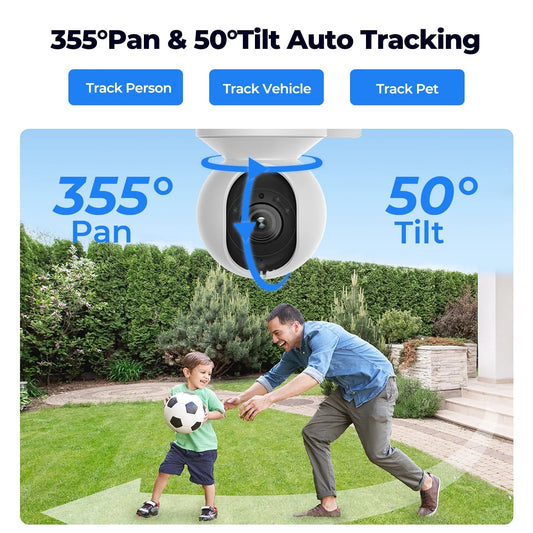 Reolink E1 Outdoor Series 4K 8MP Smart PTZ Wi-Fi 6 Camera Auto Tracking Color Night 3X Optical Zoom