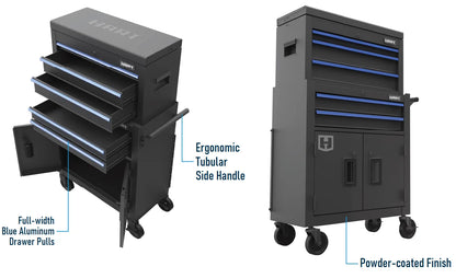 Hart 24-inch Steel Tool Chest Combo with Built-In Power Strip, 400 lb Capacity