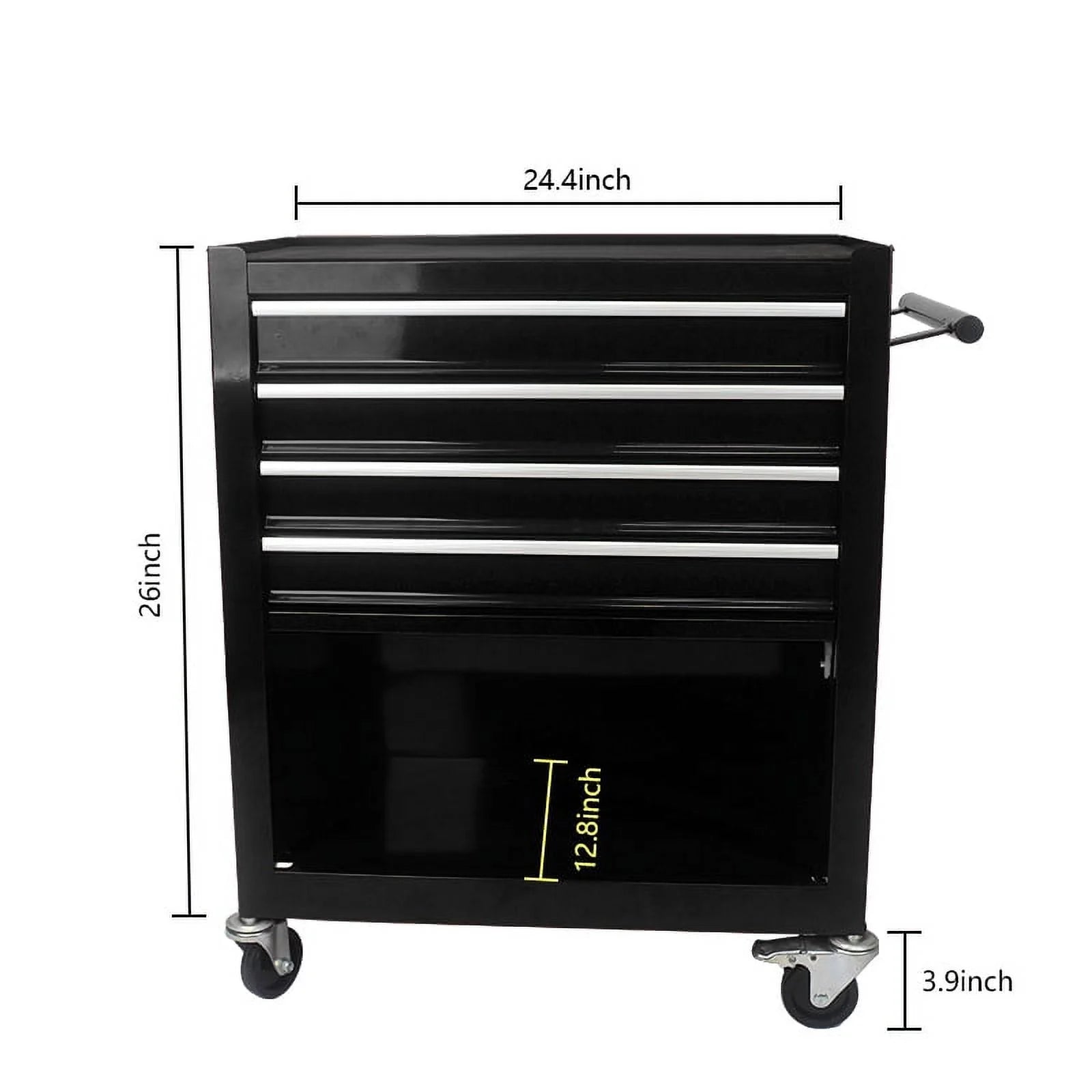 Yesfshion Mechanics Rolling Tool Storage Cabinet 4 Drawer Tool Chest Cart with Wheels for Repair Projects Workshop Home