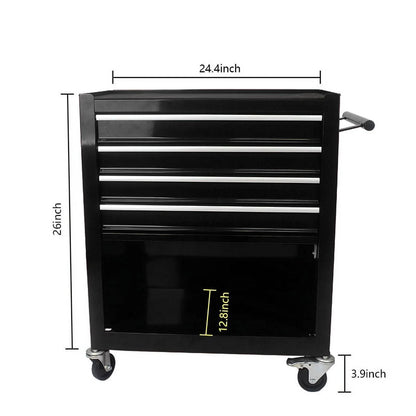 Yesfshion Mechanics Rolling Tool Storage Cabinet 4 Drawer Tool Chest Cart with Wheels for Repair Projects Workshop Home
