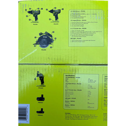 Ryobi ONE+ 18V Cordless 4-Tool Combo Kit with 1.5 Ah Battery, 4.0 Ah Battery, Charger and Storage Bag