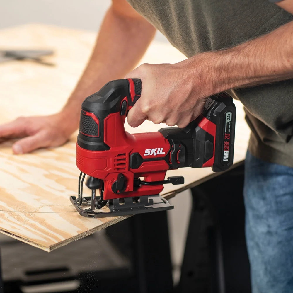SKIL JS820302 20V 7/8'' Cordless Jigsaw, 2.0Ah Lithium Battery & Charger