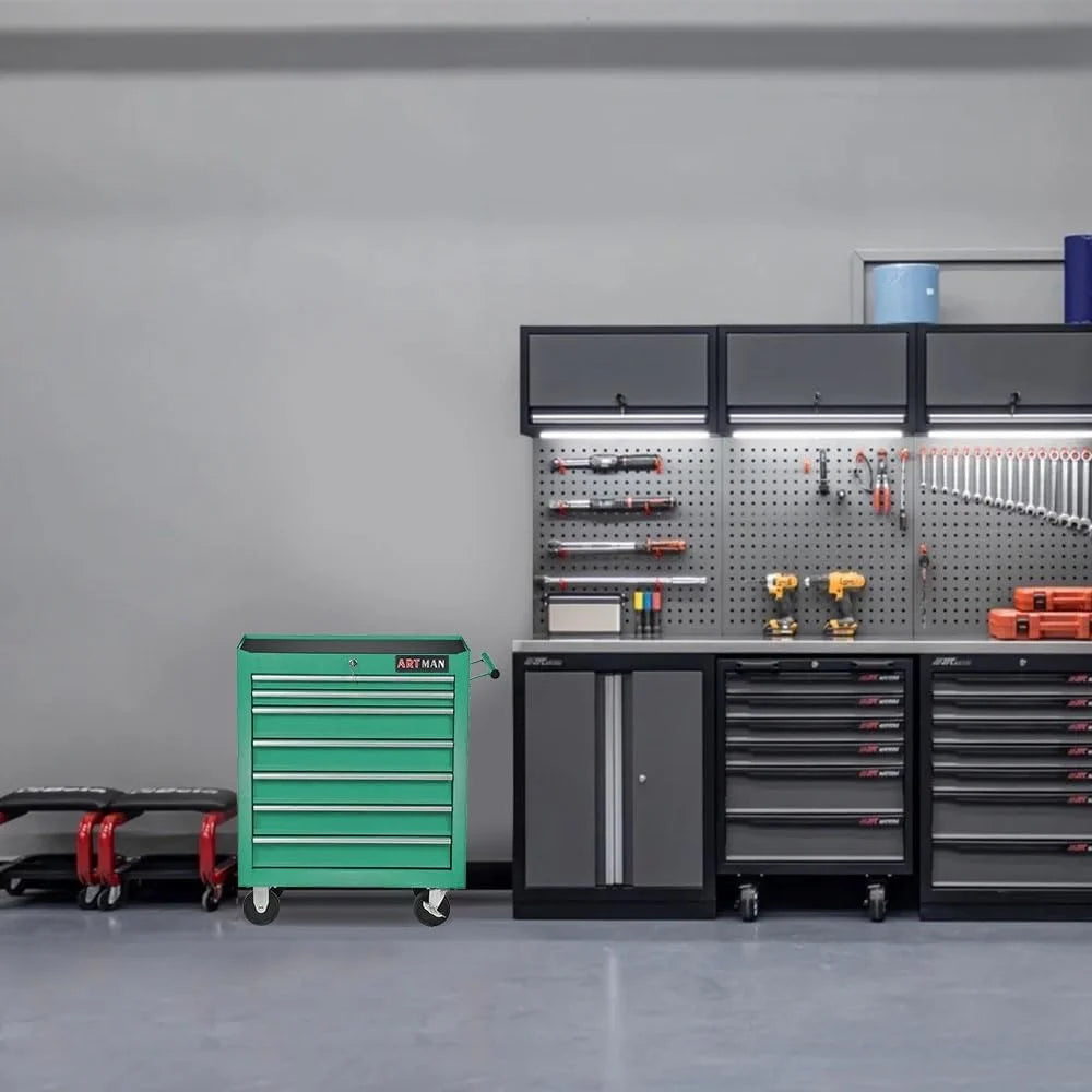 taoruifang 7-Drawer Rolling Tool Cabinet, Anti-Rust Tool Chest With Lock, Storage Organizer for Garage, Workshop
