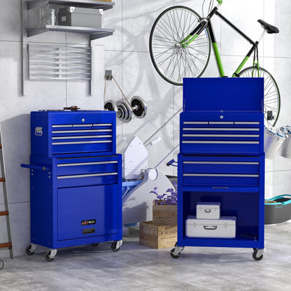 WLVOS Rolling Tool Chest with Lock, Removable Storage Cabinet, 8-Drawer, Blue
