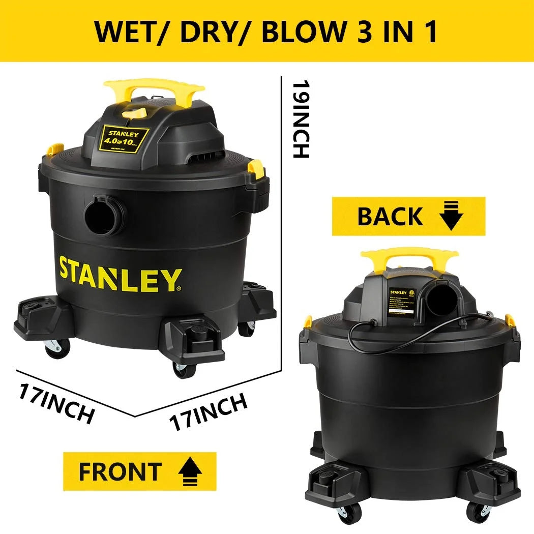 Stanley 10 Gallon 4HP Portable Poly Wet/Dry Vacuum SL18191P