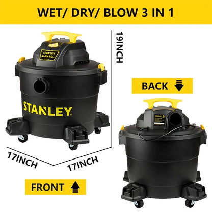 Stanley 10 Gallon 4HP Portable Poly Wet/Dry Vacuum SL18191P