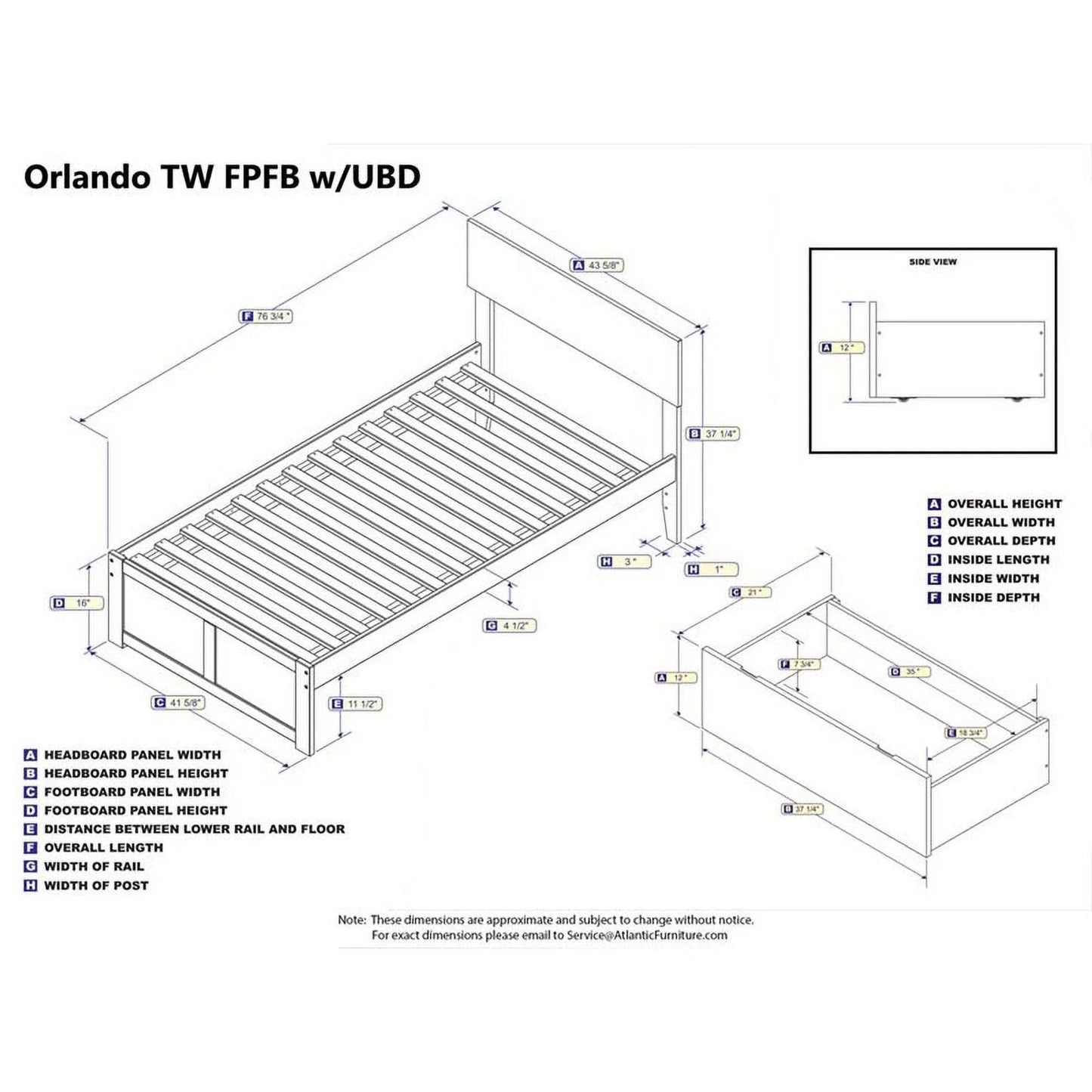 Leo & Lacey Urban Transitional Hardwood Storage Platform Bed, Twin, White