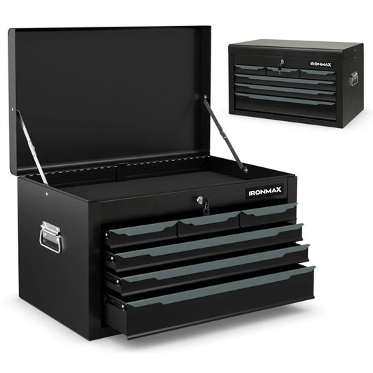 Spaco 24 Inch Tool Chest Case with 6 Drawers and Top Storage for Garage Repair Shop & Warehouse-Black, Tool Chest for Garage, Home and Workbench