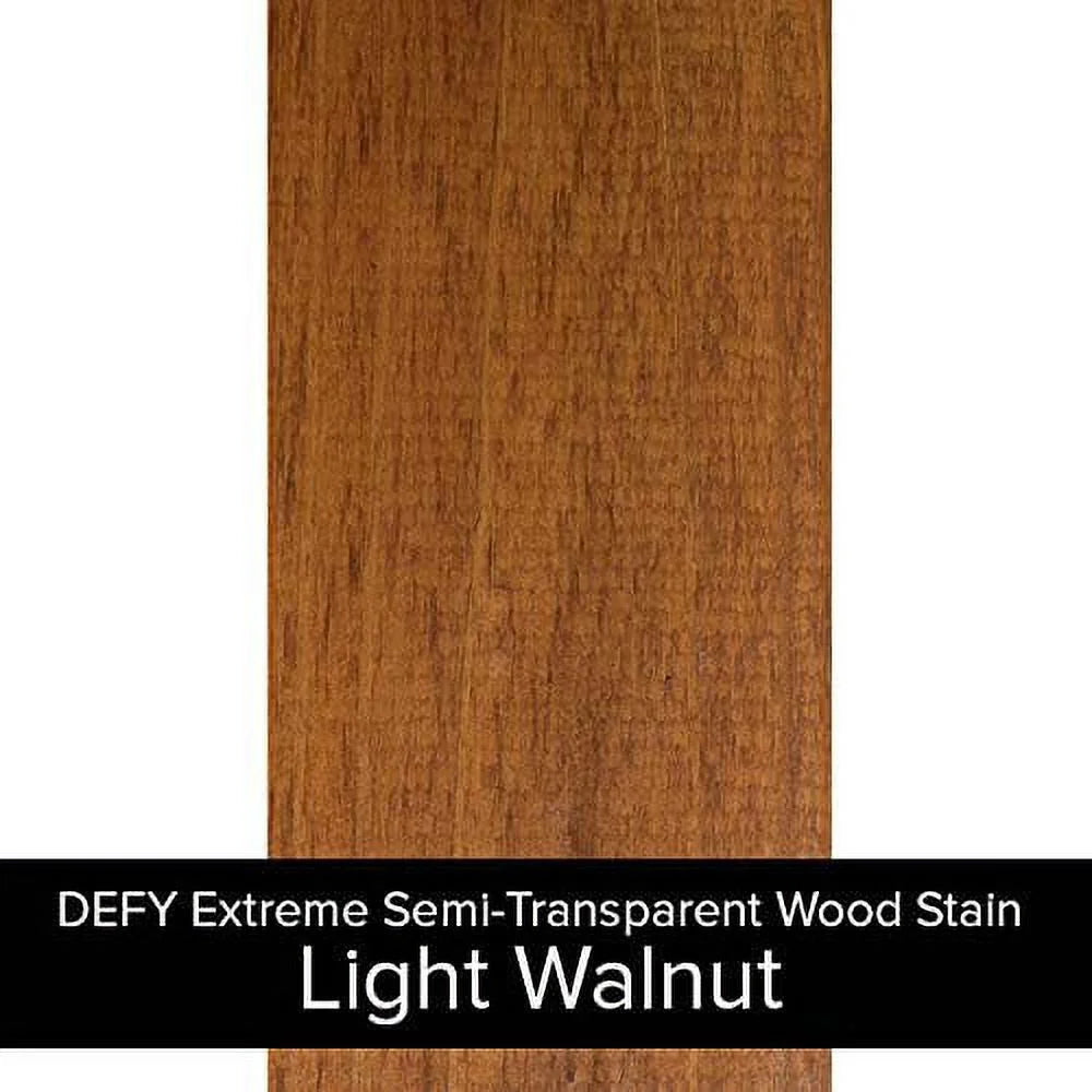 DEFY Extreme Wood Stain and Sealer in One - 5 Gallon Semi-Transparent Waterproof Coating for All Wood Types - Light Walnut