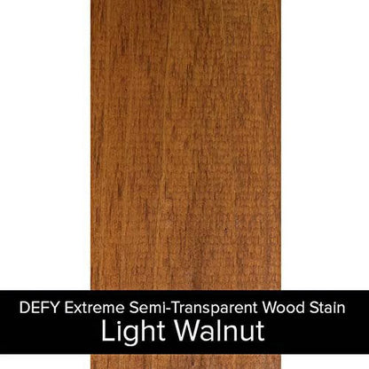 DEFY Extreme Wood Stain and Sealer in One - 5 Gallon Semi-Transparent Waterproof Coating for All Wood Types - Light Walnut