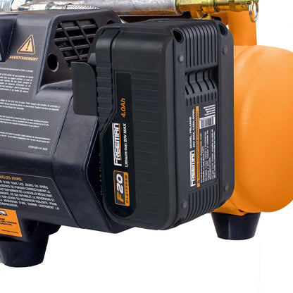 Freeman PE1GCCK 20V Cordless 1 Gal. Air Compressor with 3-in-1 Pneumatic Finish Nailer/Stapler, Battery, Charger, Air Hose, Inflation Accessory Kit and Fasteners (600 Count) - 700 Shots per Charge