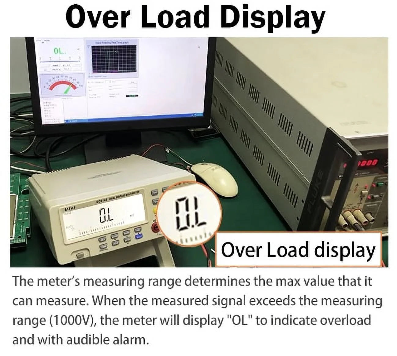 Bench Digital Multimeter with Software for Function Generator via RS-232 Computer Interface (VC8145)