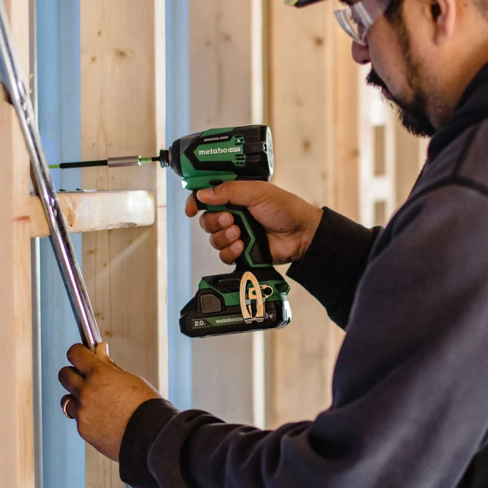 Metabo HPT 18V MultiVolt Cordless Brushless Impact Driver Kit, Compact Lightweight Impact Driver Set with 2 Lithium-Ion Metabo Batteries, Charger, 1/4-Inch Quick Change Chuck, High Torque, WH18DEX