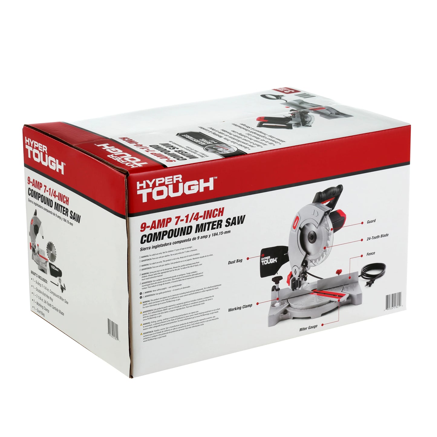 Hyper Tough 9A 7-1/4 inch Corded Compound Miter Saw, New Condition