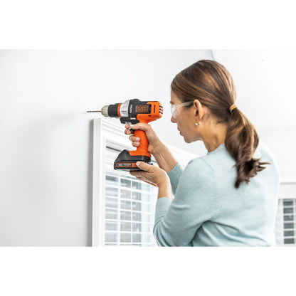 BLACK+DECKER 20V Cordless Drill, Power Tool Set, 1.5Ah, 6 Piece Set, Battery Included