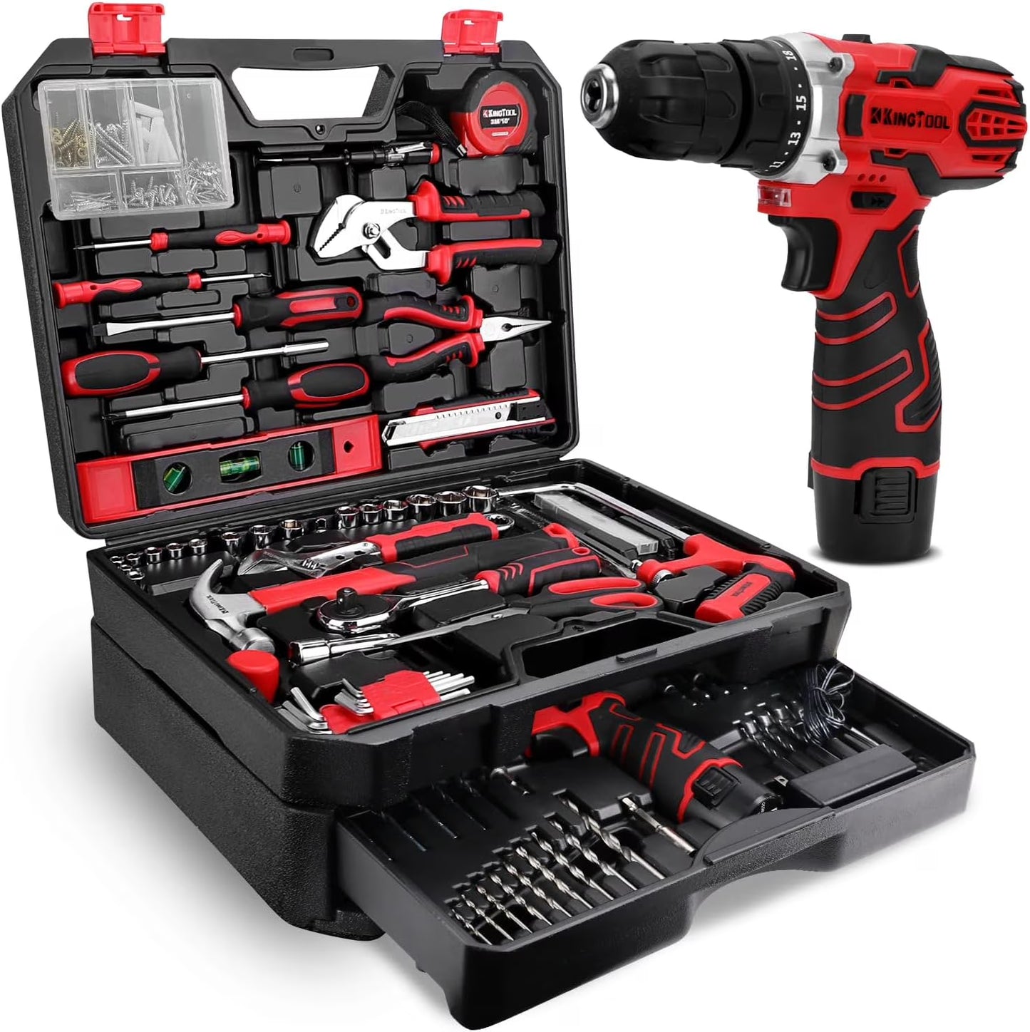 276-Piece Tool Set Kit with 12V Cordless Drill & Storage - Home Improvement Tools