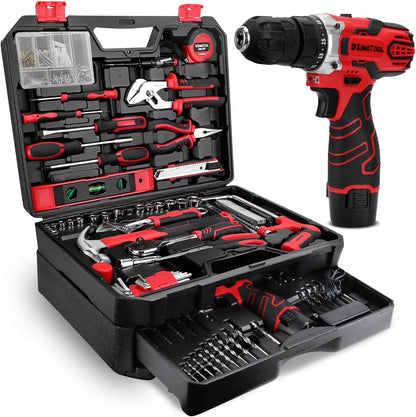 276-Piece Tool Set Kit with 12V Cordless Drill & Storage - Home Improvement Tools