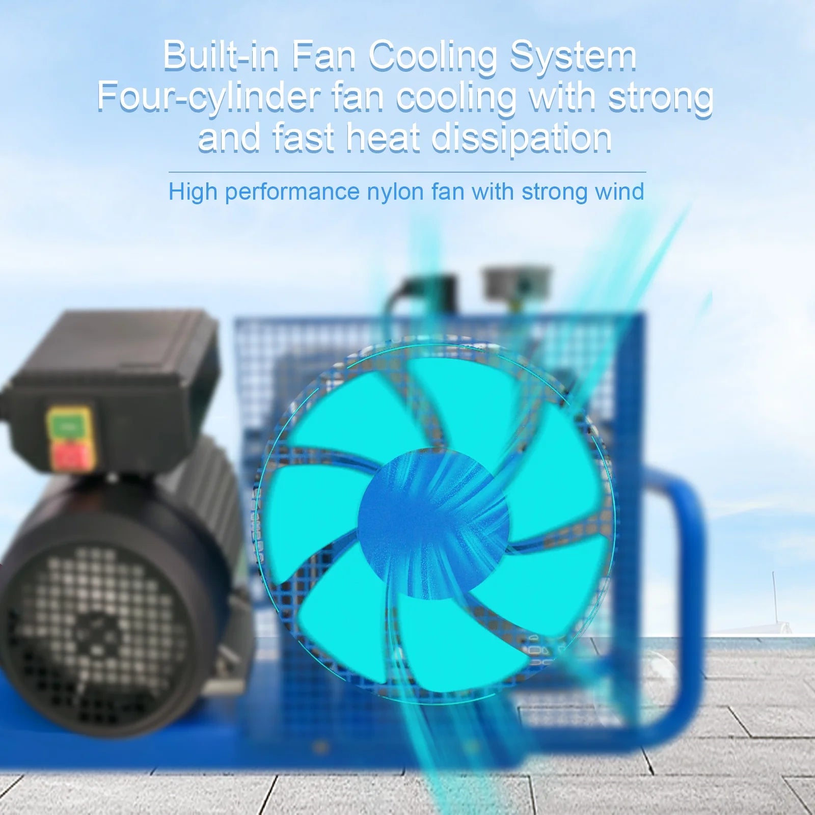 TUDIVING PCP Air Compressor, 4500psi/300bar High Pressure Auto stop Air Pump, 100L/min Air Flow Diving Compressor, Built-in filter for Scuba Tank Paintball, 110V
