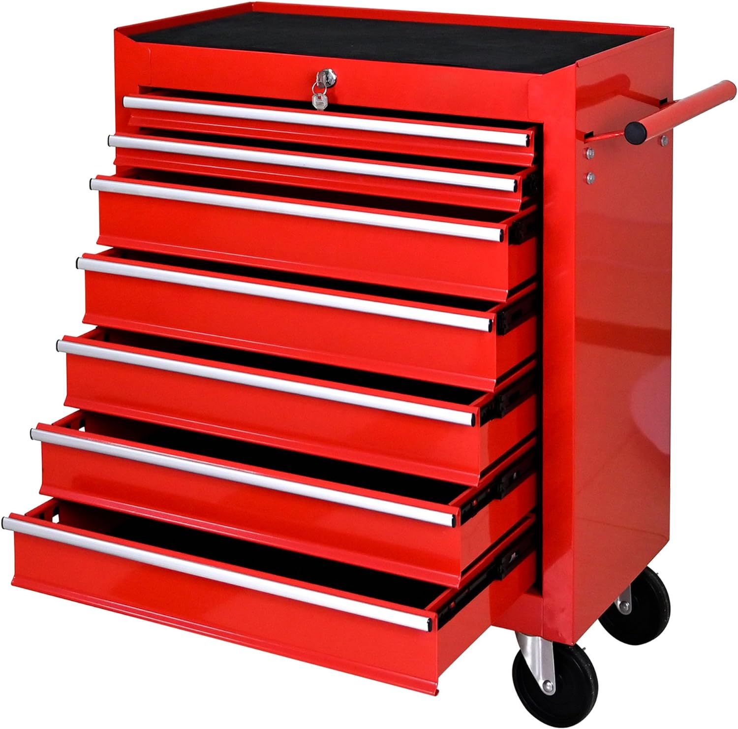 DSstyles Tool Chests, 7-Drawer Rolling Tool Storage Cabinet with Detachable Tray, Multi-Functional Handles, Adjustable Shelves, Secure Locking System, Heavy-Duty Wheels, Ideal for Garage, Workshop