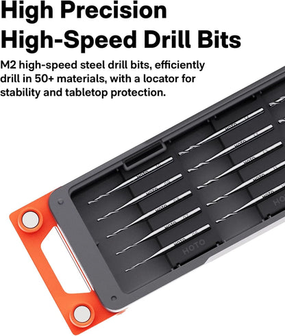 HOTO SNAPBLOQ D-A03 Electric Mini Drill Pen with 20 Bits, Brushless Motor, 3-Speed USB-C Rechargeable Electric Hand Drill, LED Light, Resin Drill Set for Jewelry Making,PCB, Wood, Plastic, DIY
