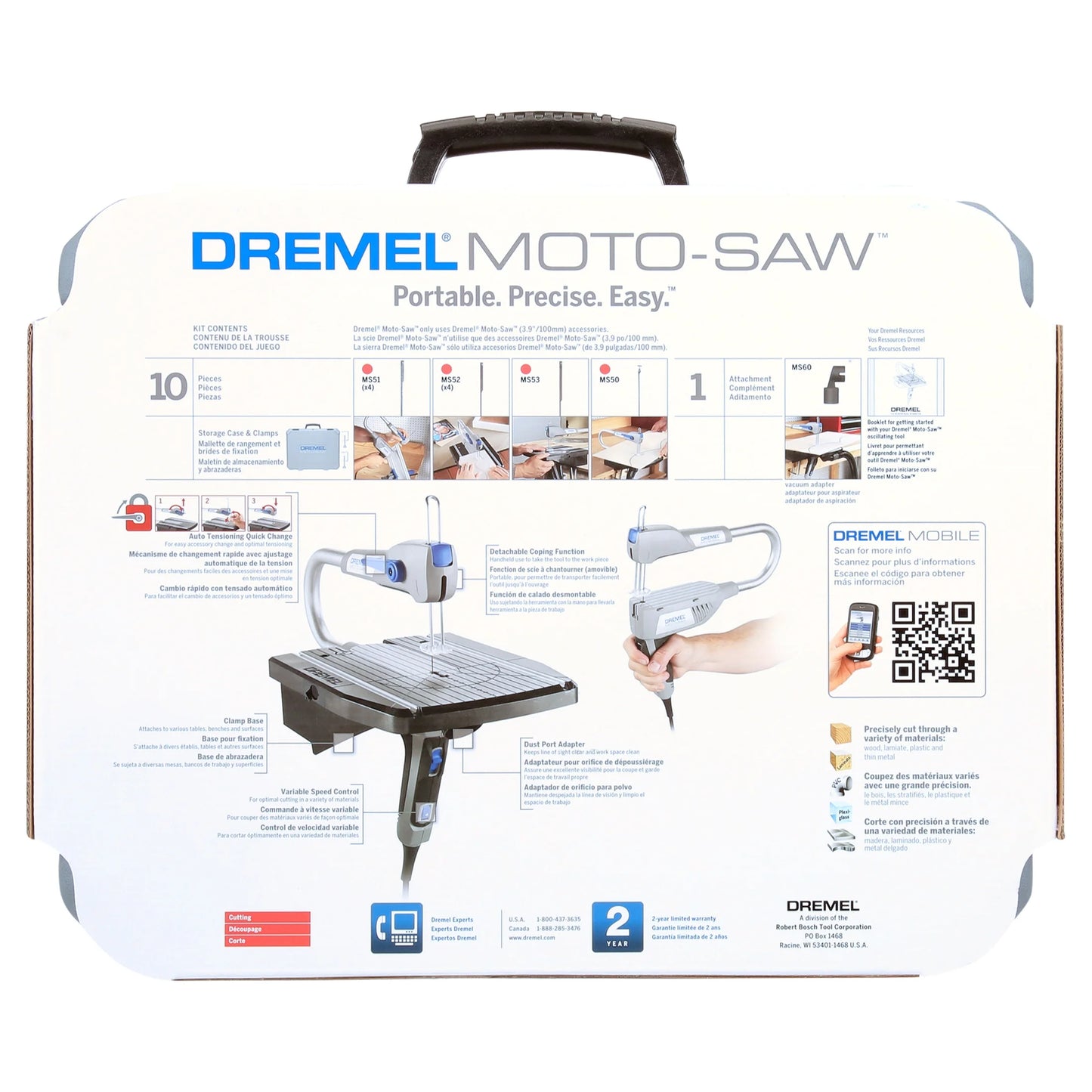 Dremel MS20-01 Moto-Saw 0.6 Amp Corded Scroll Saw for Plastic, Laminates, and Metal