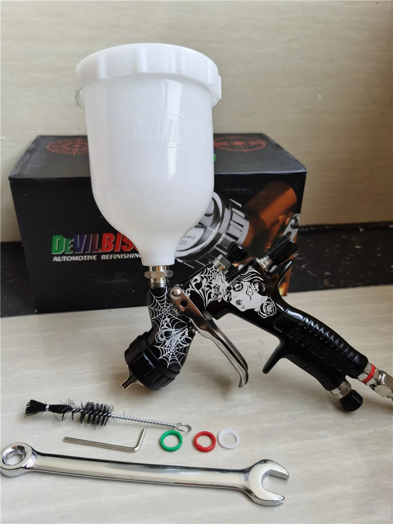 DeVilbiss GTI Pro Lite TE20 1.3mm Nozzle Professional Spray Gun, 600ml Cup