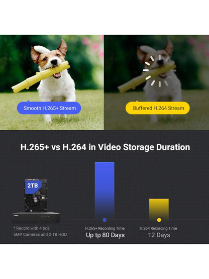 ANNKE PoE Security Camera 4K 8 Channel H.265+ NVR 5MP IP Turret Cameras with AI Vehicle Detection