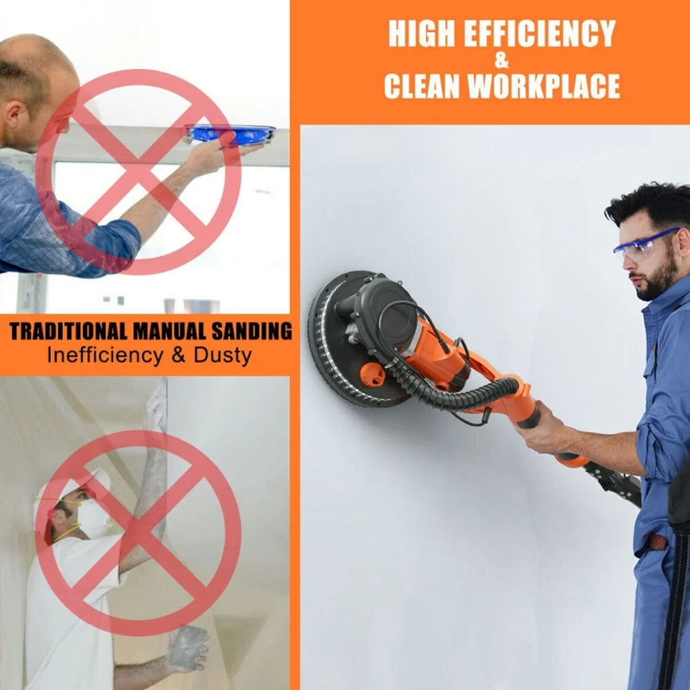 GVN Electric Foldable Drywall Sander 750W Variable Speed