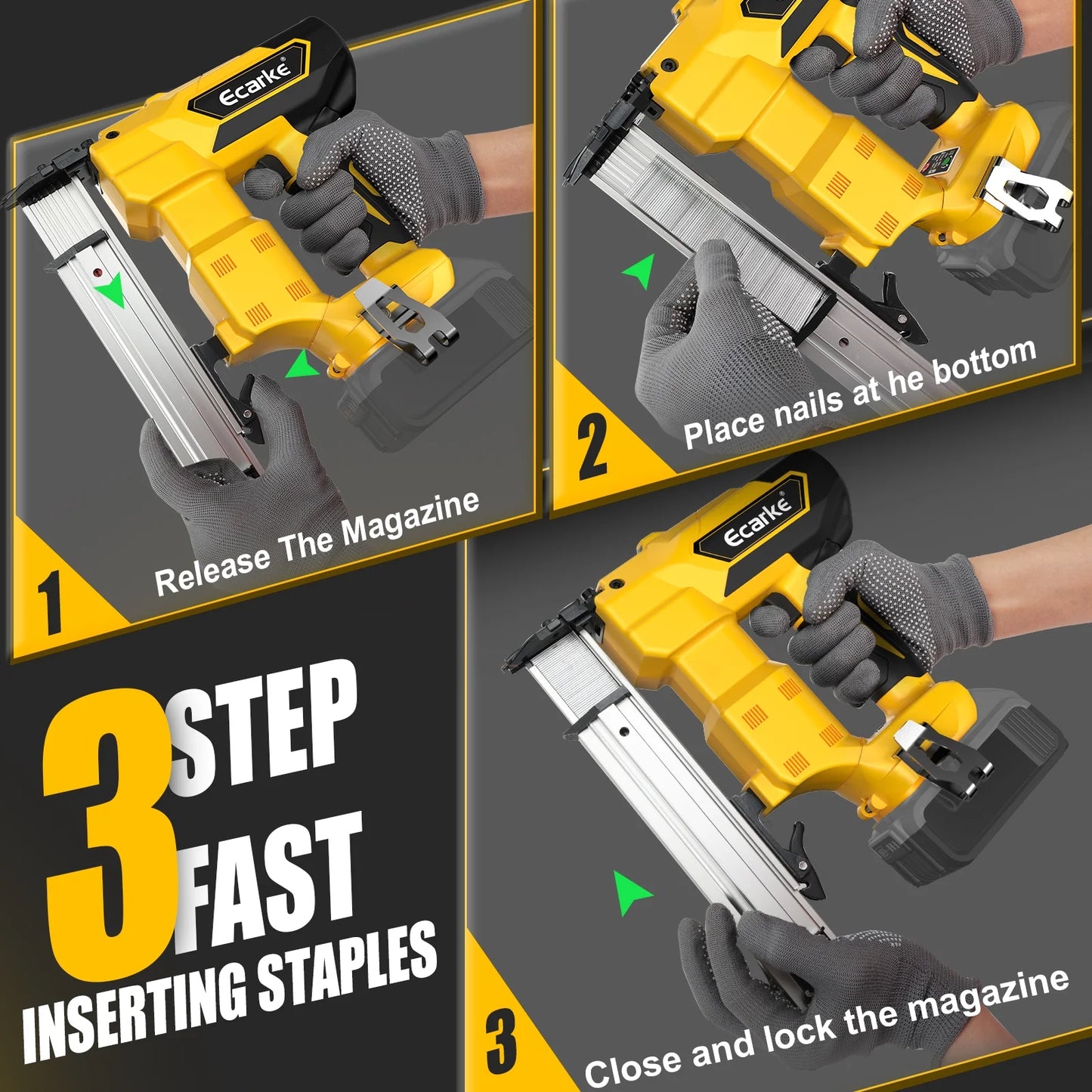 Cordless Brad Nailer Compatible with Dewalt 20V Battery: Brushless Electric Nail Gun with 1000 Nials - 2 Mode 18 Gauge Nail Gun,5/8 to 1-1/4 Inch for Upholstery Woodworking Carpentry(Tool Only)
