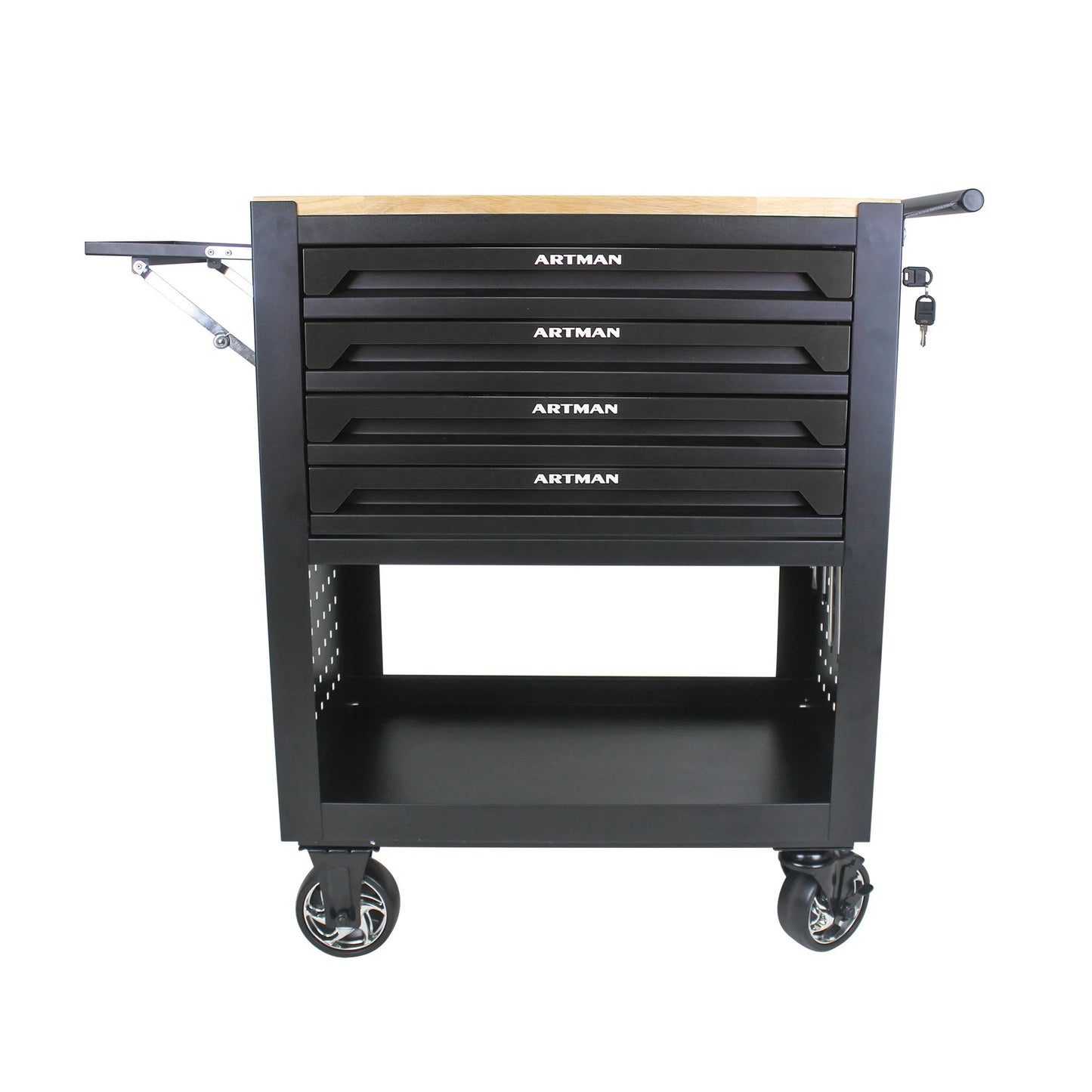 Aukfa 30 inch Mechanic's Tool Cart, 700 LB Capacity 4-Drawer Tool Chest on Wheels for Garage, Black