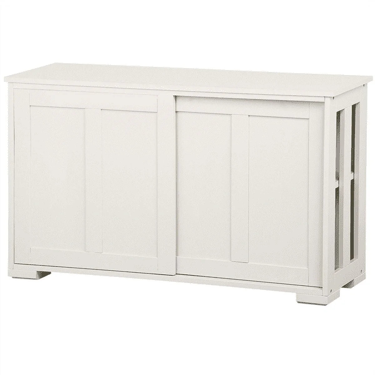 Topeakmart Antique White Buffet Cabinet Kitchen Table Sliding Door Stackable Sideboard Storage
