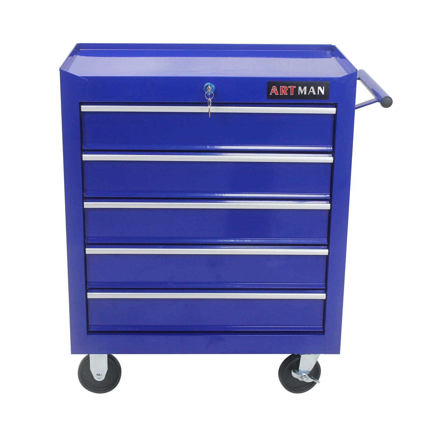 NIGSQJB 5 Large Drawers Tool Cart on Wheels, 29.9"H Rolling Tool Chest Tool Storage Box, Drawers Rolling Tool Trolley Organizer Tool Case for Garage, Warehouse, Workshop and Repair Shop, Blue