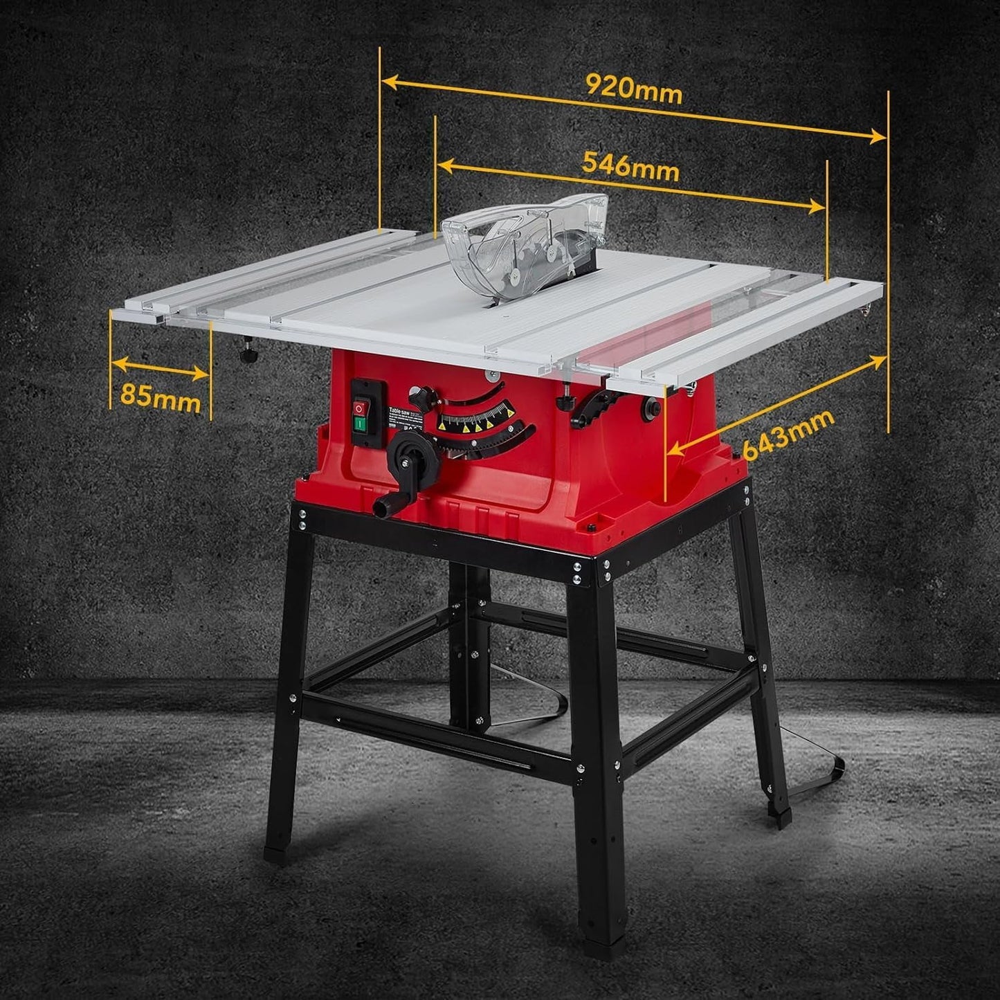 Wpond 1800W, 15A 10in Portable Table Power Saw, 5000 RPM