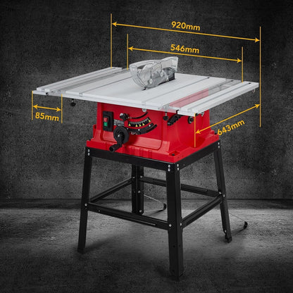Wpond 1800W, 15A 10in Portable Table Power Saw, 5000 RPM