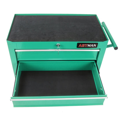 Lisonu 5-Drawer Rolling Tool Chest, Mobile Tool Storage Cabinet with Locking System & Wheels, Heavy-Duty Steel Organizer for Garage and Workshop, Green