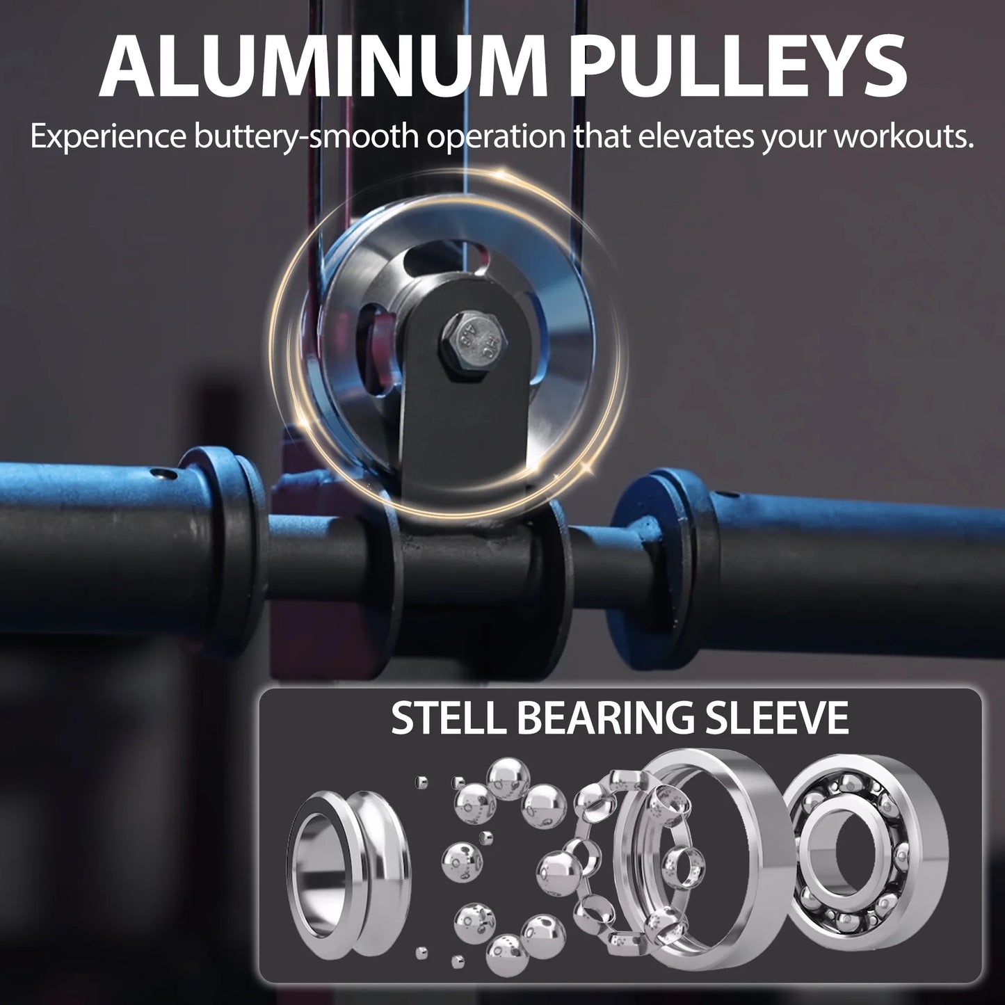 Mikolo Pulley system for home gym, Aluminum GYM Pulley Wheel Universal Aluminum Alloy Bearing Pulley Wheel for Cable Machine Gym Equipment Part Garage Door, 18PCS