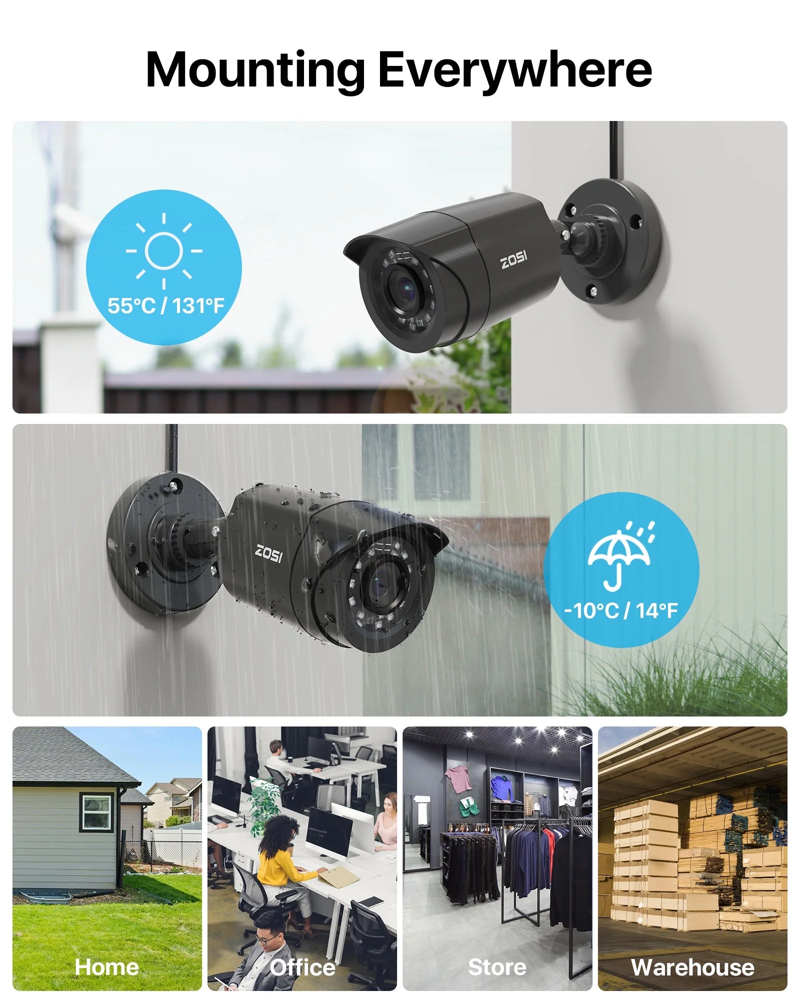 ZOSI H.265+ 8CH 5MP Lite DVR 1080P Home Security Camera System Outdoor, 8pcs 1080P 1920TVL Surveillance Weatherproof Bullet Cameras,80ft IR Night Vision,Motion Alert,Remote Access(No HDD , Wired)